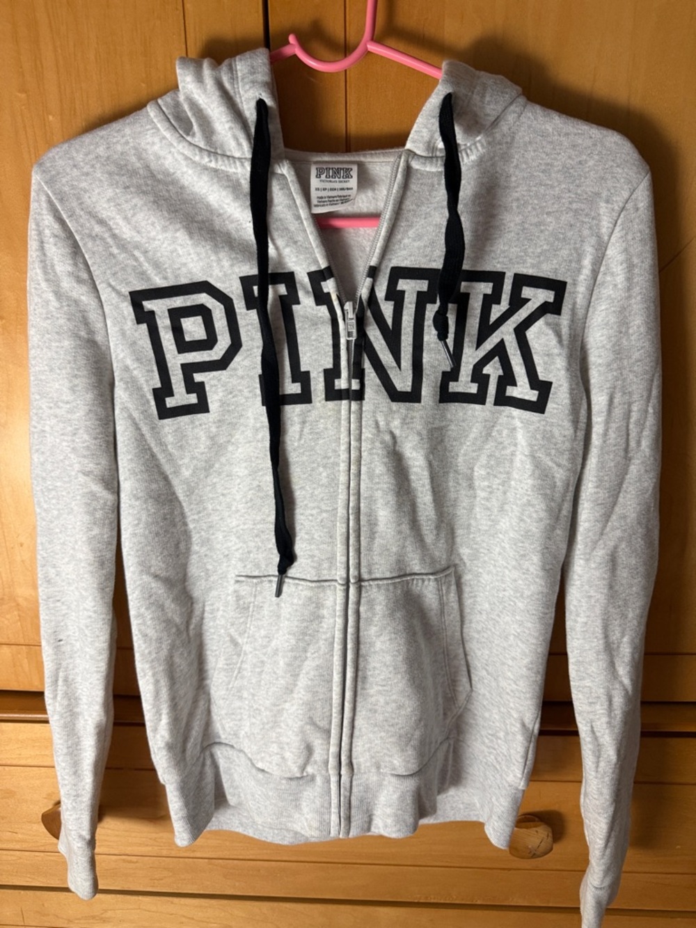 PINK Grey Zip-Up